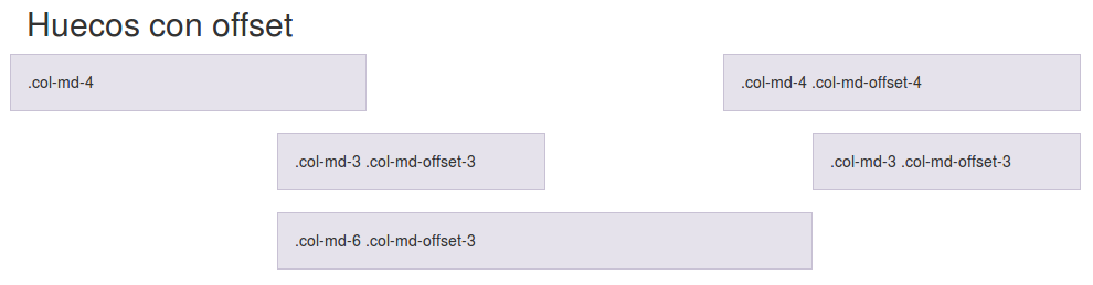 Huecos con offset