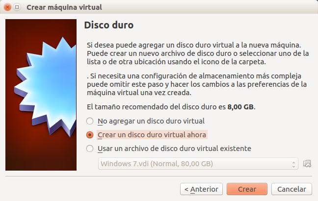 Crear Disco Virtual